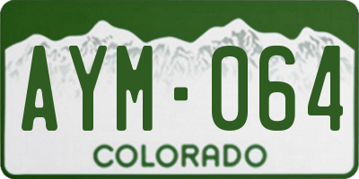 CO license plate AYM064
