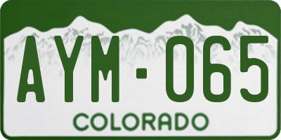 CO license plate AYM065