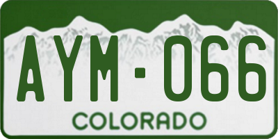 CO license plate AYM066