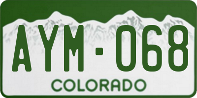 CO license plate AYM068