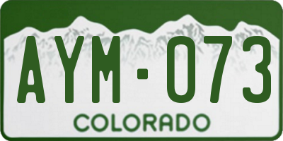 CO license plate AYM073