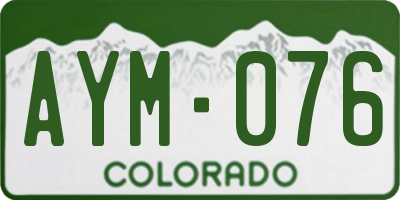 CO license plate AYM076