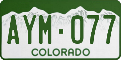 CO license plate AYM077