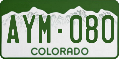 CO license plate AYM080