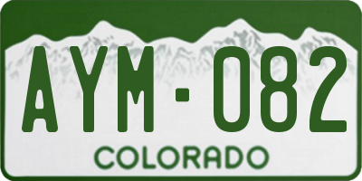 CO license plate AYM082