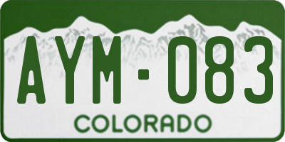 CO license plate AYM083