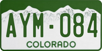 CO license plate AYM084