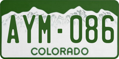 CO license plate AYM086