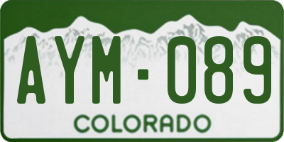 CO license plate AYM089