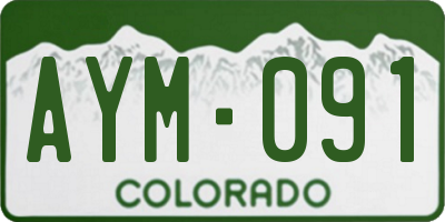 CO license plate AYM091