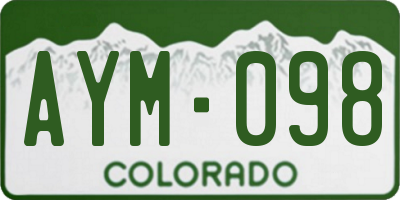 CO license plate AYM098