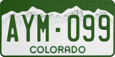 CO license plate AYM099