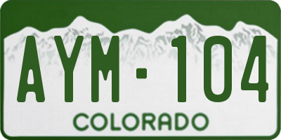 CO license plate AYM104