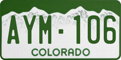 CO license plate AYM106