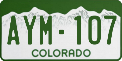 CO license plate AYM107