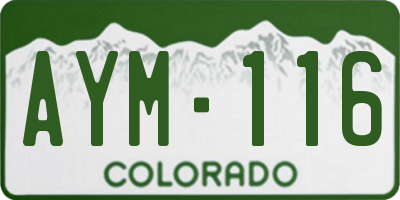 CO license plate AYM116