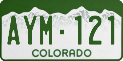 CO license plate AYM121