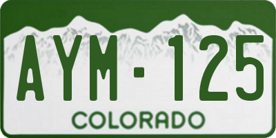 CO license plate AYM125