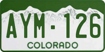 CO license plate AYM126