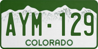 CO license plate AYM129