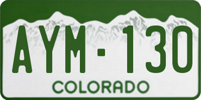 CO license plate AYM130