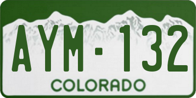 CO license plate AYM132