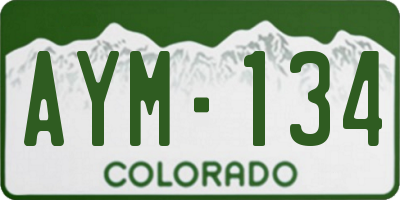 CO license plate AYM134