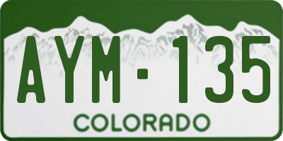 CO license plate AYM135