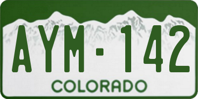 CO license plate AYM142