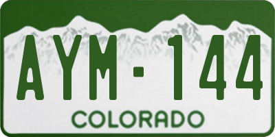 CO license plate AYM144