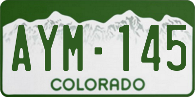 CO license plate AYM145