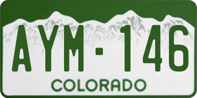 CO license plate AYM146