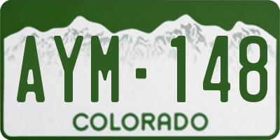 CO license plate AYM148