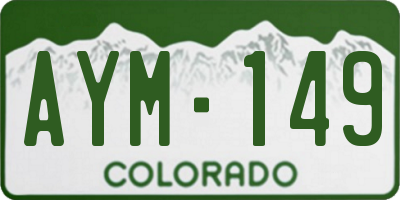 CO license plate AYM149