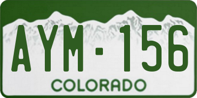 CO license plate AYM156