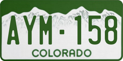 CO license plate AYM158