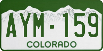 CO license plate AYM159