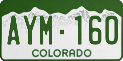 CO license plate AYM160