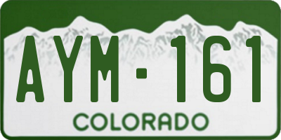 CO license plate AYM161