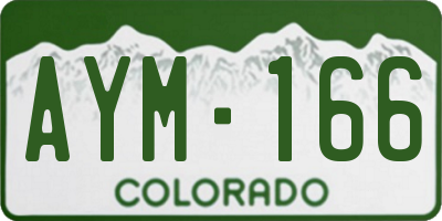 CO license plate AYM166