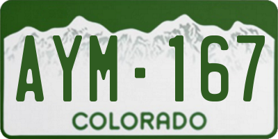 CO license plate AYM167