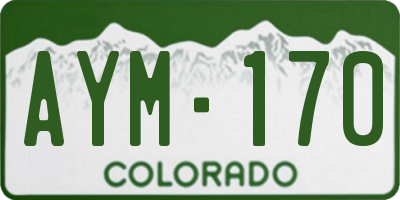 CO license plate AYM170