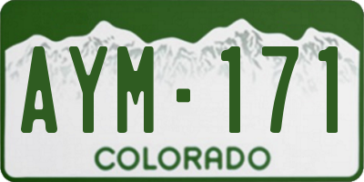 CO license plate AYM171