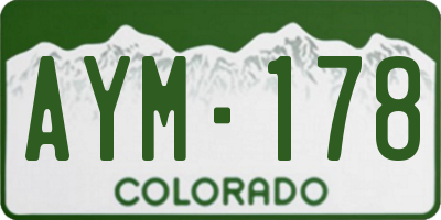 CO license plate AYM178
