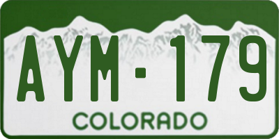 CO license plate AYM179