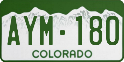 CO license plate AYM180