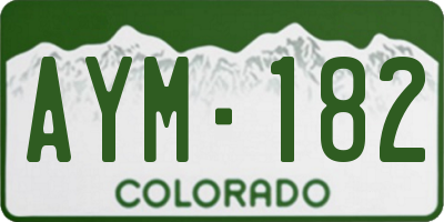 CO license plate AYM182