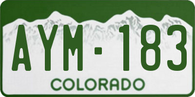 CO license plate AYM183