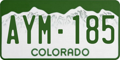 CO license plate AYM185