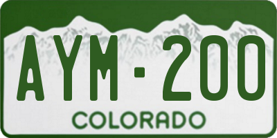 CO license plate AYM200
